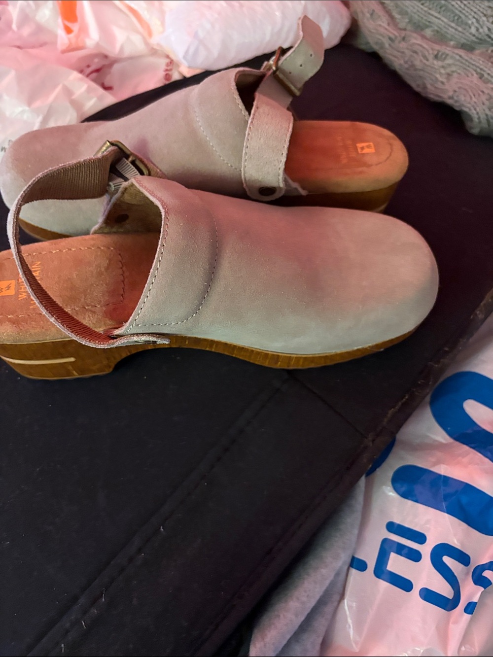 White Mountain Beige Suede Clog Mules